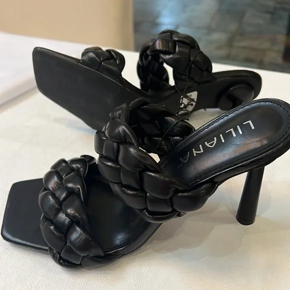BRAND NEW LILIANA BLACK BRAIDED HEELS! - Picture 6 of 15